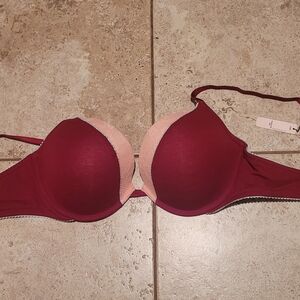 Victoria's Secret Push-Up Bra in Wine and Blush Pink